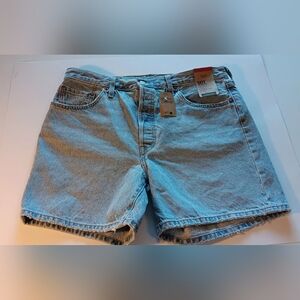 Levis 501 Denim Shorts Womens Size 33 / 16 XL Cotton Light Blue Jeans Jorts